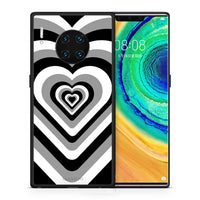 Thumbnail for Θήκη Huawei Mate 30 Pro Black Hearts από τη Smartfits με σχέδιο στο πίσω μέρος και μαύρο περίβλημα | Huawei Mate 30 Pro Black Hearts case with colorful back and black bezels