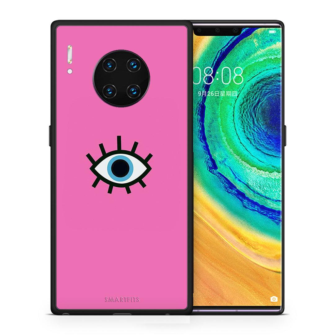 Θήκη Huawei Mate 30 Pro Blue Eye Pink από τη Smartfits με σχέδιο στο πίσω μέρος και μαύρο περίβλημα | Huawei Mate 30 Pro Blue Eye Pink case with colorful back and black bezels