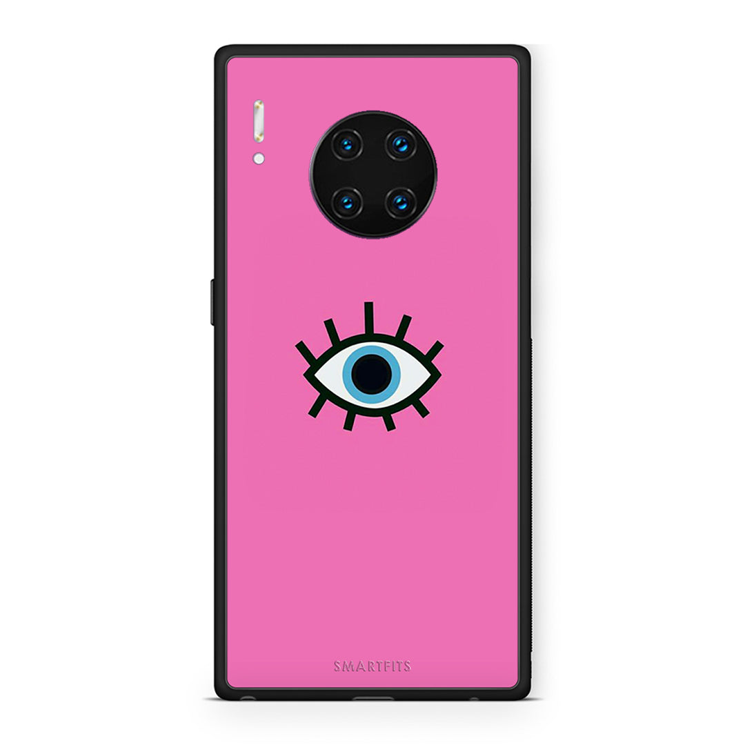 Huawei Mate 30 Pro Blue Eye Pink θήκη από τη Smartfits με σχέδιο στο πίσω μέρος και μαύρο περίβλημα | Smartphone case with colorful back and black bezels by Smartfits