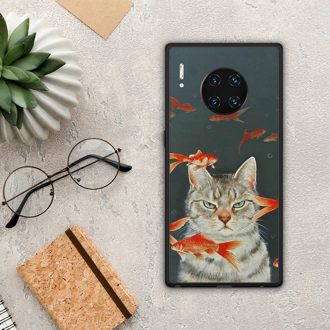 Cat Goldfish - Huawei Mate 30 Pro case