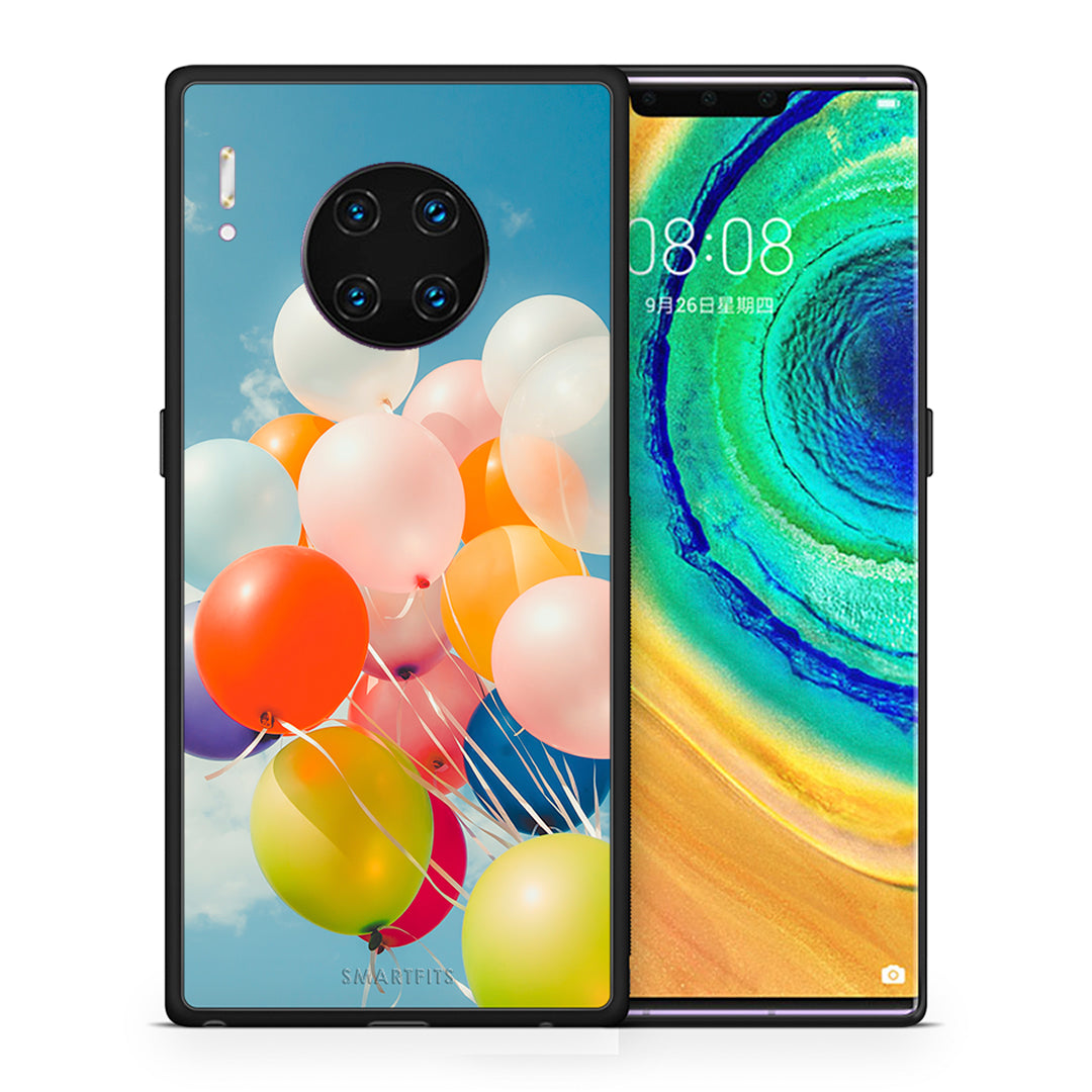 Θήκη Huawei Mate 30 Pro Colorful Balloons από τη Smartfits με σχέδιο στο πίσω μέρος και μαύρο περίβλημα | Huawei Mate 30 Pro Colorful Balloons case with colorful back and black bezels