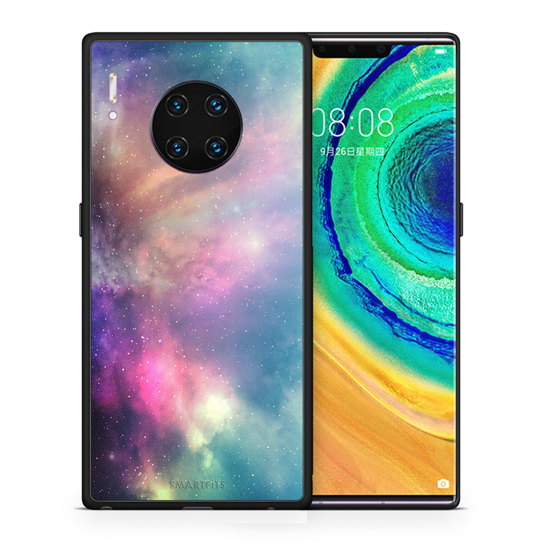 Θήκη Huawei Mate 30 Pro Rainbow Galaxy από τη Smartfits με σχέδιο στο πίσω μέρος και μαύρο περίβλημα | Huawei Mate 30 Pro Rainbow Galaxy case with colorful back and black bezels