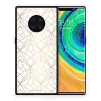 Thumbnail for Θήκη Huawei Mate 30 Pro Luxury White Geometric από τη Smartfits με σχέδιο στο πίσω μέρος και μαύρο περίβλημα | Huawei Mate 30 Pro Luxury White Geometric case with colorful back and black bezels