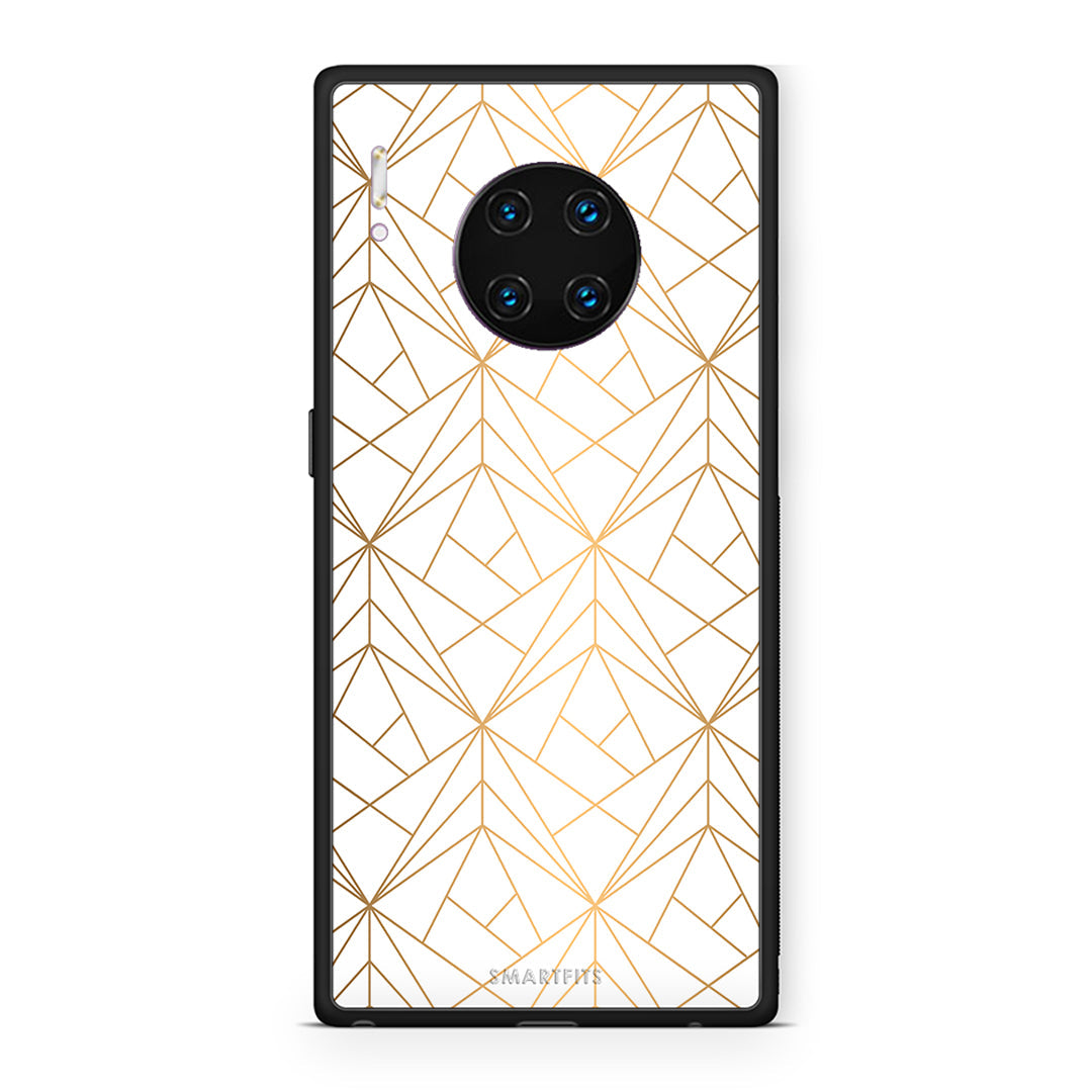 111 - Huawei Mate 30 Pro Luxury White Geometric case, cover, bumper