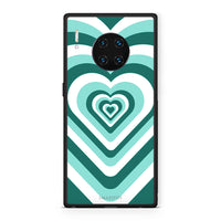 Thumbnail for Huawei Mate 30 Pro Green Hearts θήκη από τη Smartfits με σχέδιο στο πίσω μέρος και μαύρο περίβλημα | Smartphone case with colorful back and black bezels by Smartfits