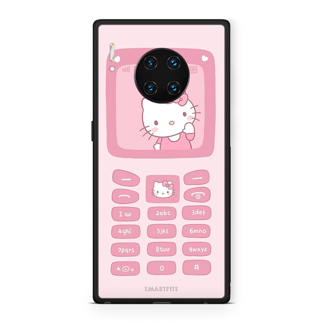 Huawei Mate 30 Pro Hello Kitten Θήκη Αγίου Βαλεντίνου από τη Smartfits με σχέδιο στο πίσω μέρος και μαύρο περίβλημα | Smartphone case with colorful back and black bezels by Smartfits