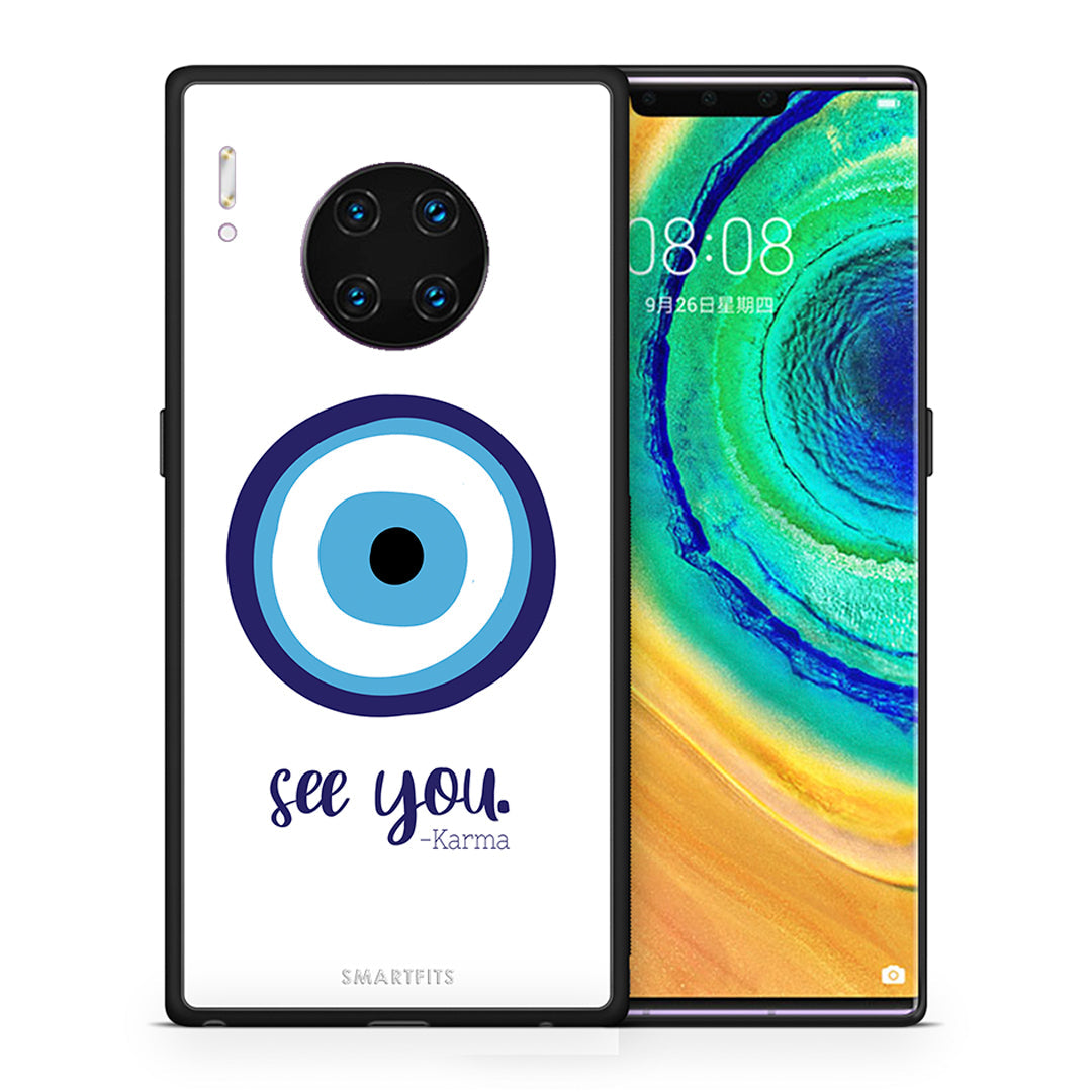 Θήκη Huawei Mate 30 Pro Karma Says από τη Smartfits με σχέδιο στο πίσω μέρος και μαύρο περίβλημα | Huawei Mate 30 Pro Karma Says case with colorful back and black bezels