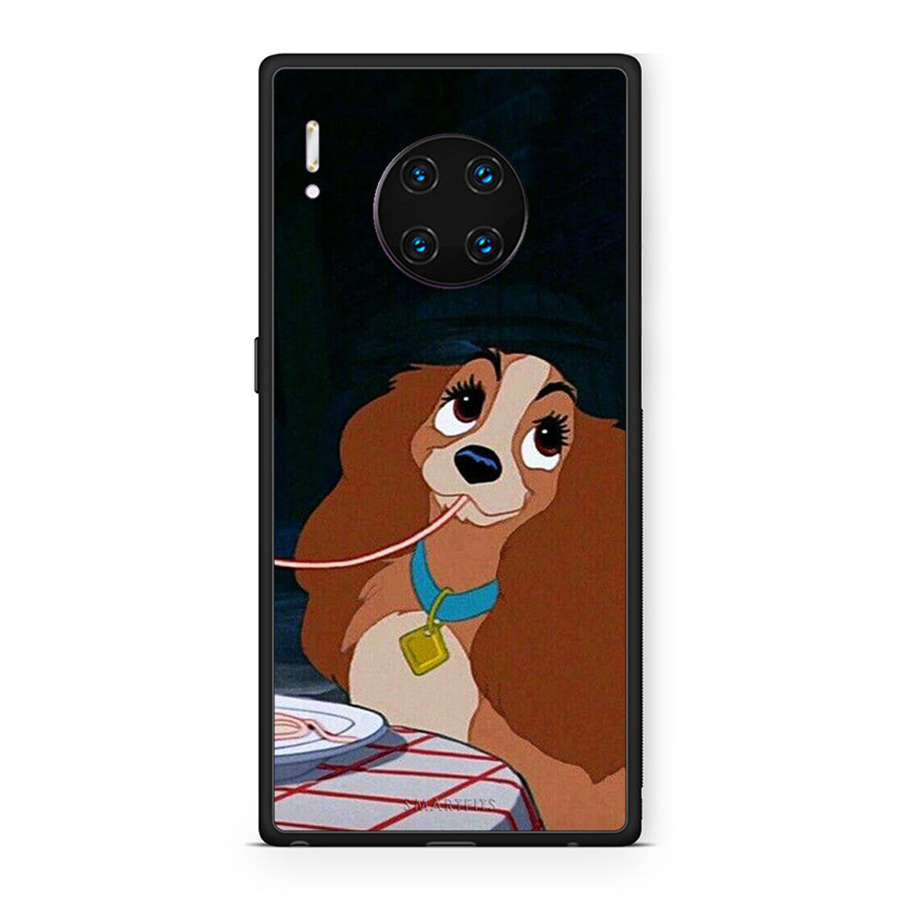 Huawei Mate 30 Pro Lady And Tramp 2 Θήκη Αγίου Βαλεντίνου από τη Smartfits με σχέδιο στο πίσω μέρος και μαύρο περίβλημα | Smartphone case with colorful back and black bezels by Smartfits