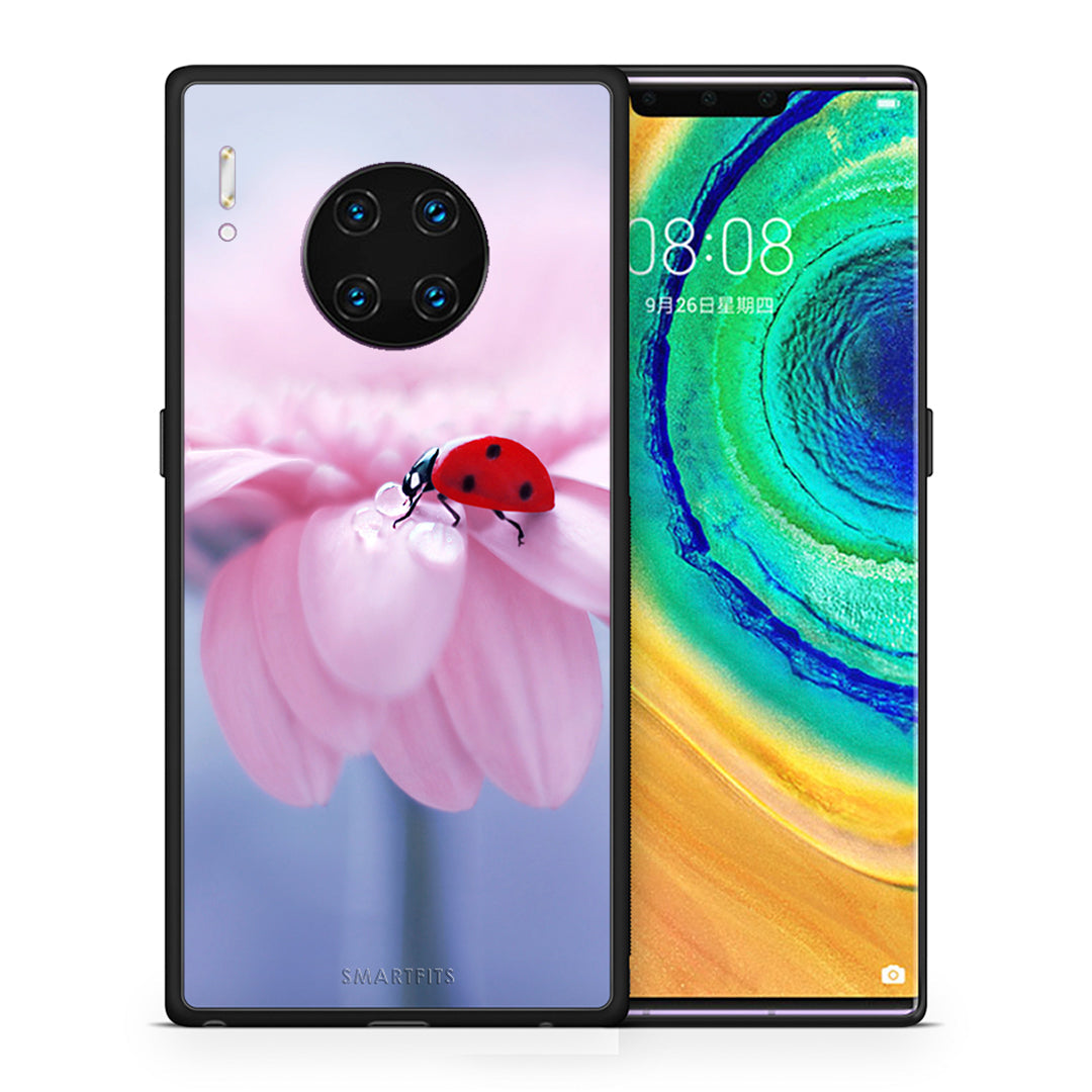 Θήκη Huawei Mate 30 Pro Ladybug Flower από τη Smartfits με σχέδιο στο πίσω μέρος και μαύρο περίβλημα | Huawei Mate 30 Pro Ladybug Flower case with colorful back and black bezels