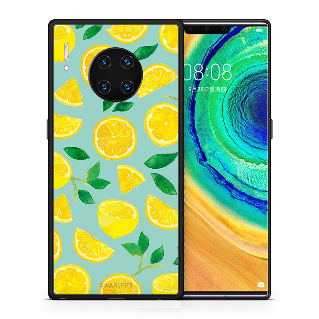 Θήκη Huawei Mate 30 Pro Lemons από τη Smartfits με σχέδιο στο πίσω μέρος και μαύρο περίβλημα | Huawei Mate 30 Pro Lemons case with colorful back and black bezels