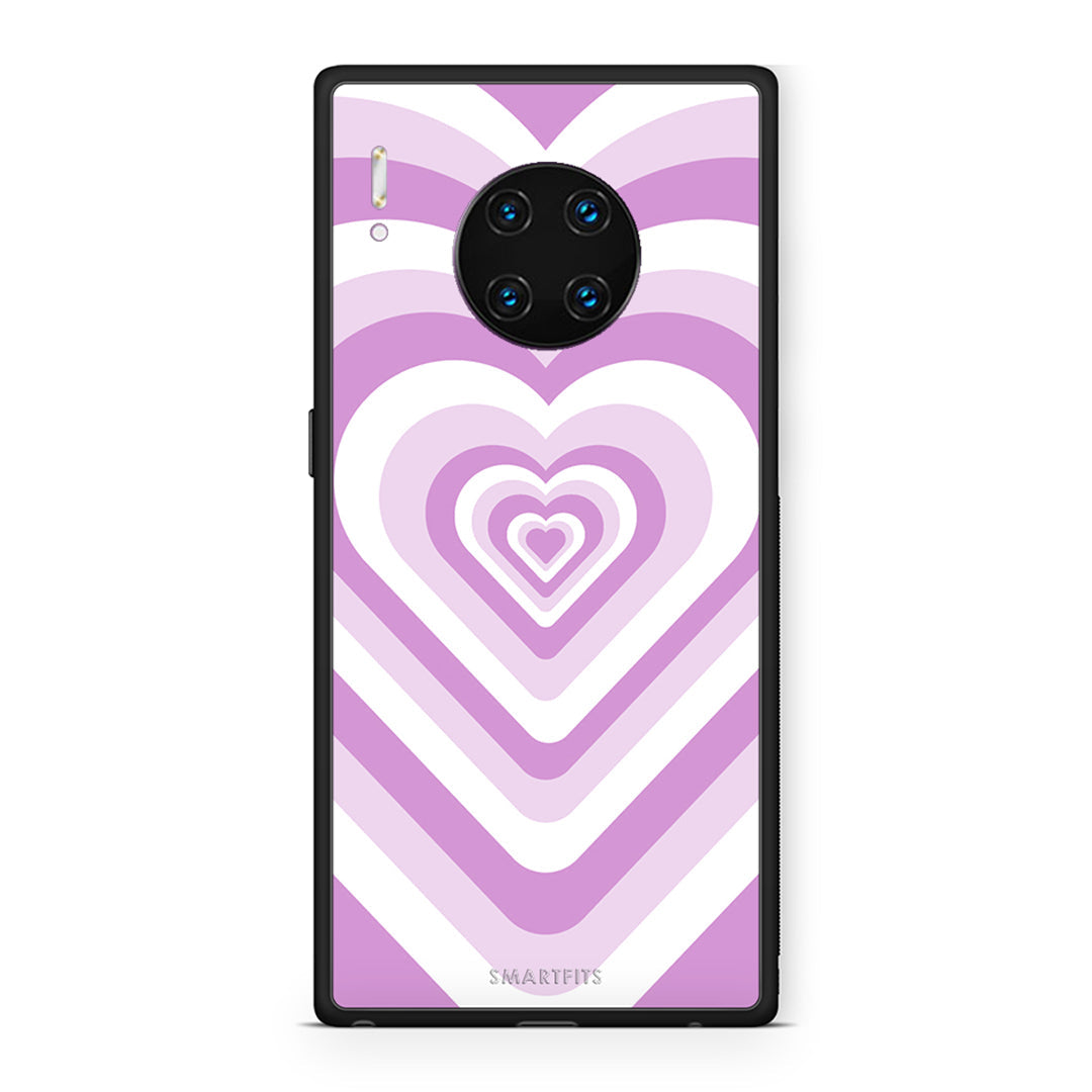Huawei Mate 30 Pro Lilac Hearts θήκη από τη Smartfits με σχέδιο στο πίσω μέρος και μαύρο περίβλημα | Smartphone case with colorful back and black bezels by Smartfits