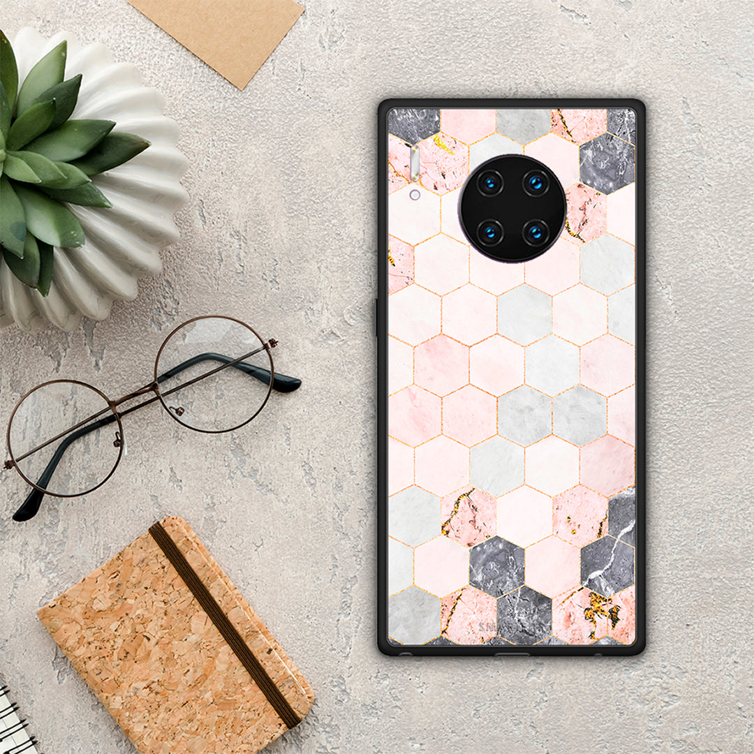 Marble Hexagon Pink - Huawei Mate 30 Pro case