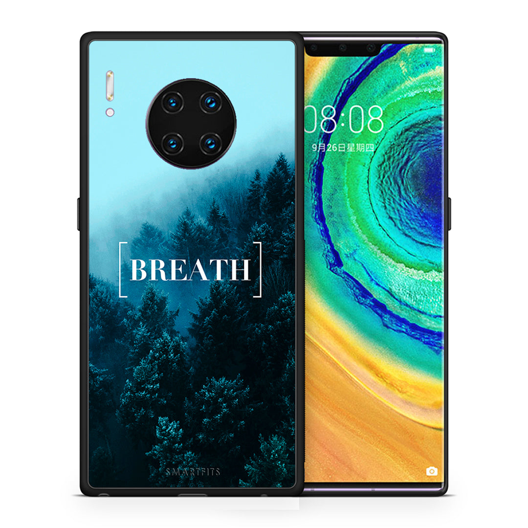 Θήκη Huawei Mate 30 Pro Breath Quote από τη Smartfits με σχέδιο στο πίσω μέρος και μαύρο περίβλημα | Huawei Mate 30 Pro Breath Quote case with colorful back and black bezels