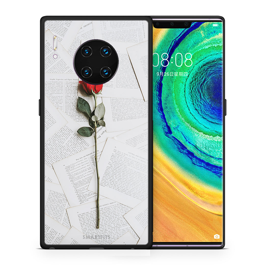 Θήκη Huawei Mate 30 Pro Red Rose από τη Smartfits με σχέδιο στο πίσω μέρος και μαύρο περίβλημα | Huawei Mate 30 Pro Red Rose case with colorful back and black bezels