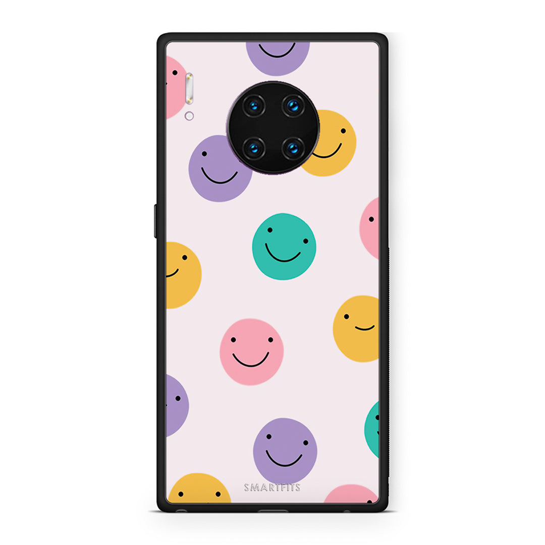 Huawei Mate 30 Pro Smiley Faces θήκη από τη Smartfits με σχέδιο στο πίσω μέρος και μαύρο περίβλημα | Smartphone case with colorful back and black bezels by Smartfits