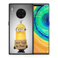 Thumbnail for Θήκη Huawei Mate 30 Pro Minion Text από τη Smartfits με σχέδιο στο πίσω μέρος και μαύρο περίβλημα | Huawei Mate 30 Pro Minion Text case with colorful back and black bezels