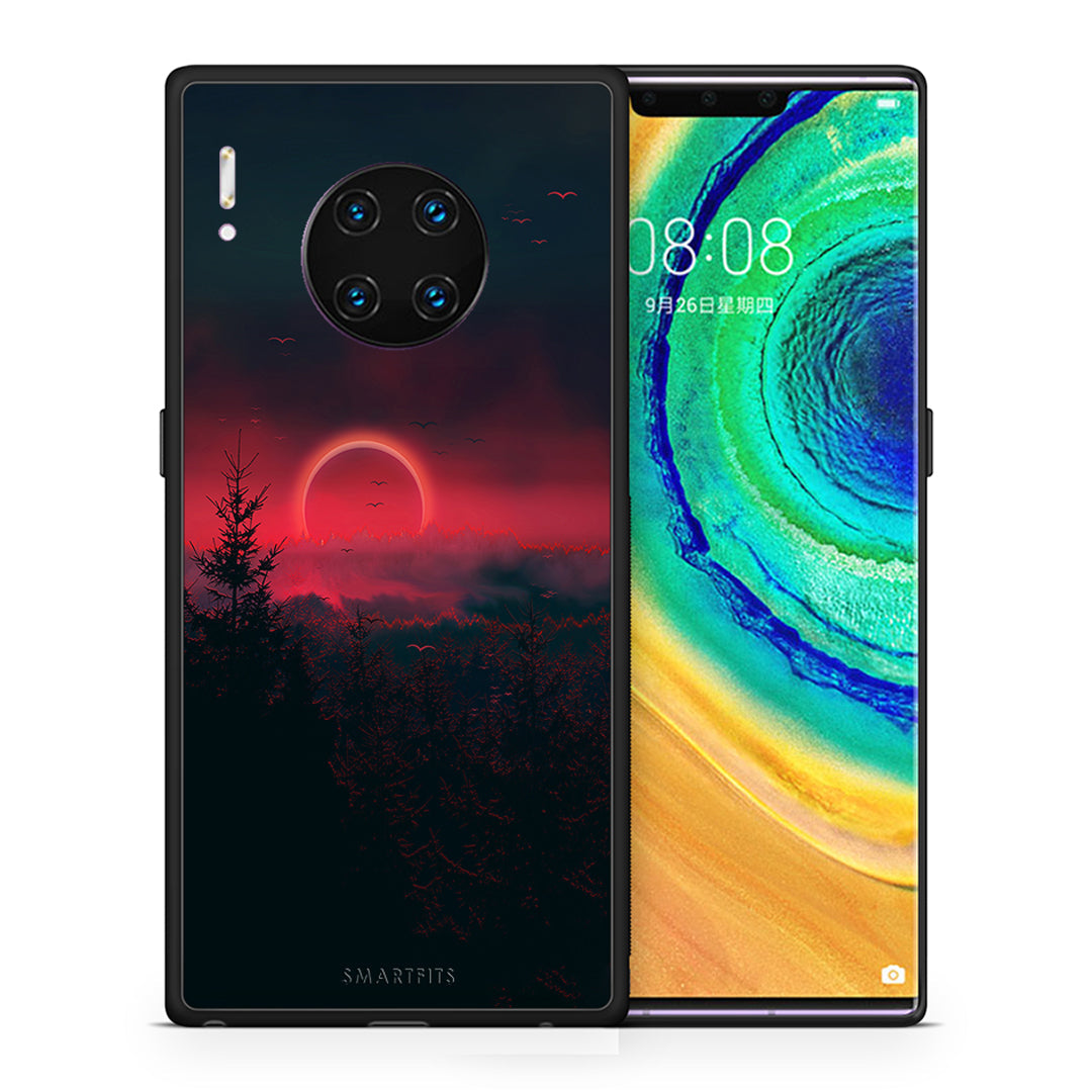 Θήκη Huawei Mate 30 Pro Sunset Tropic από τη Smartfits με σχέδιο στο πίσω μέρος και μαύρο περίβλημα | Huawei Mate 30 Pro Sunset Tropic case with colorful back and black bezels