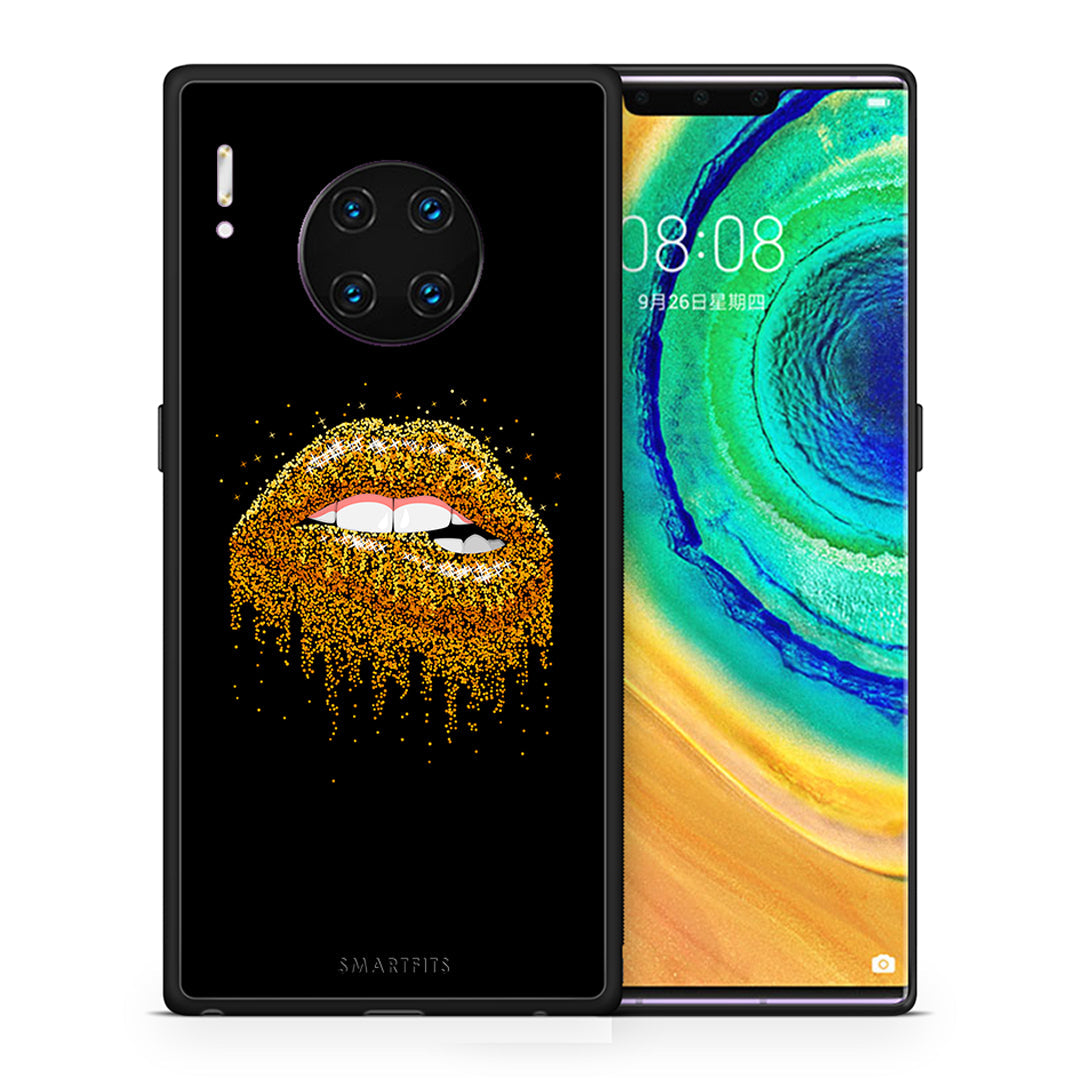 Θήκη Huawei Mate 30 Pro Golden Valentine από τη Smartfits με σχέδιο στο πίσω μέρος και μαύρο περίβλημα | Huawei Mate 30 Pro Golden Valentine case with colorful back and black bezels