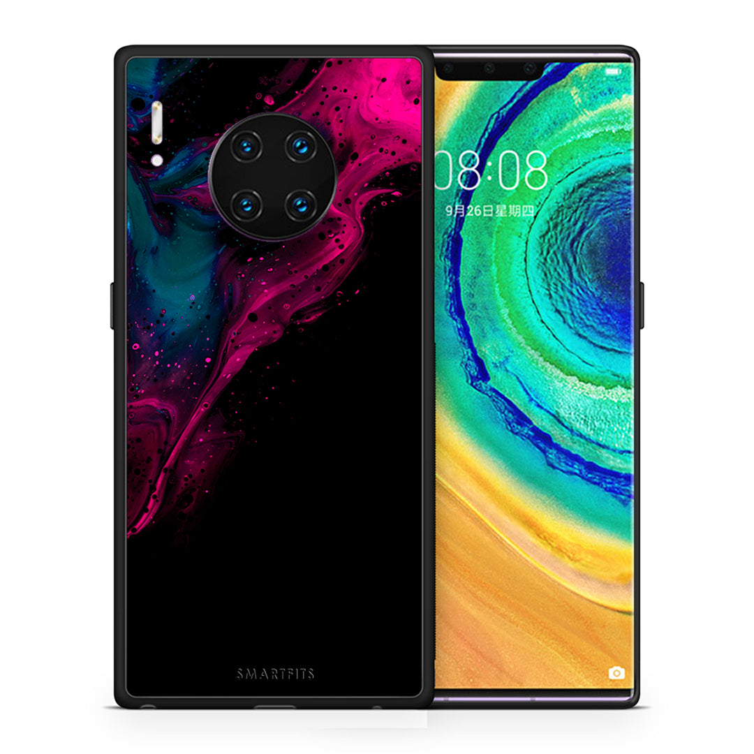 Θήκη Huawei Mate 30 Pro Pink Black Watercolor από τη Smartfits με σχέδιο στο πίσω μέρος και μαύρο περίβλημα | Huawei Mate 30 Pro Pink Black Watercolor case with colorful back and black bezels