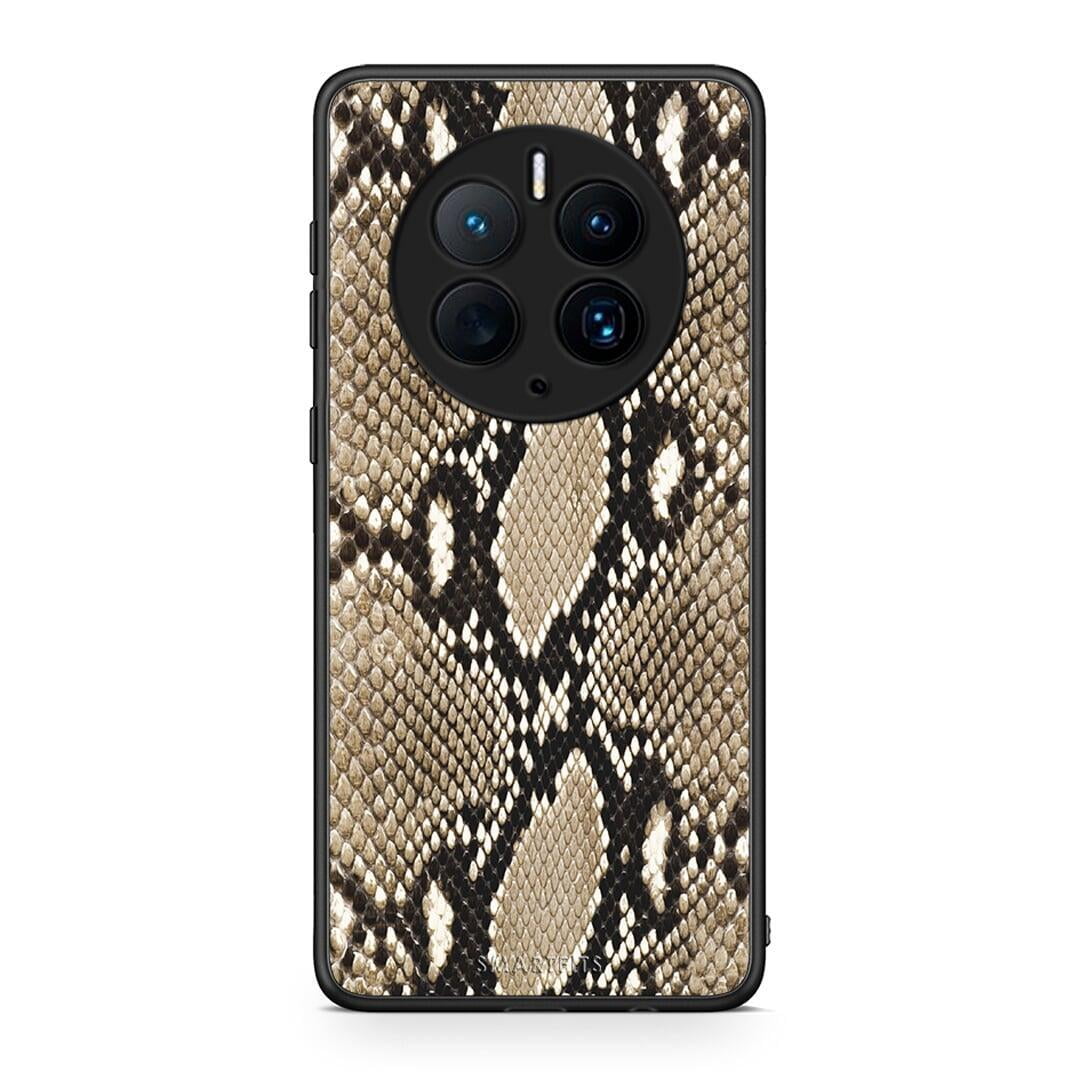 Θήκη Huawei Mate 50 Pro Animal Fashion Snake από τη Smartfits με σχέδιο στο πίσω μέρος και μαύρο περίβλημα | Huawei Mate 50 Pro Animal Fashion Snake Case with Colorful Back and Black Bezels
