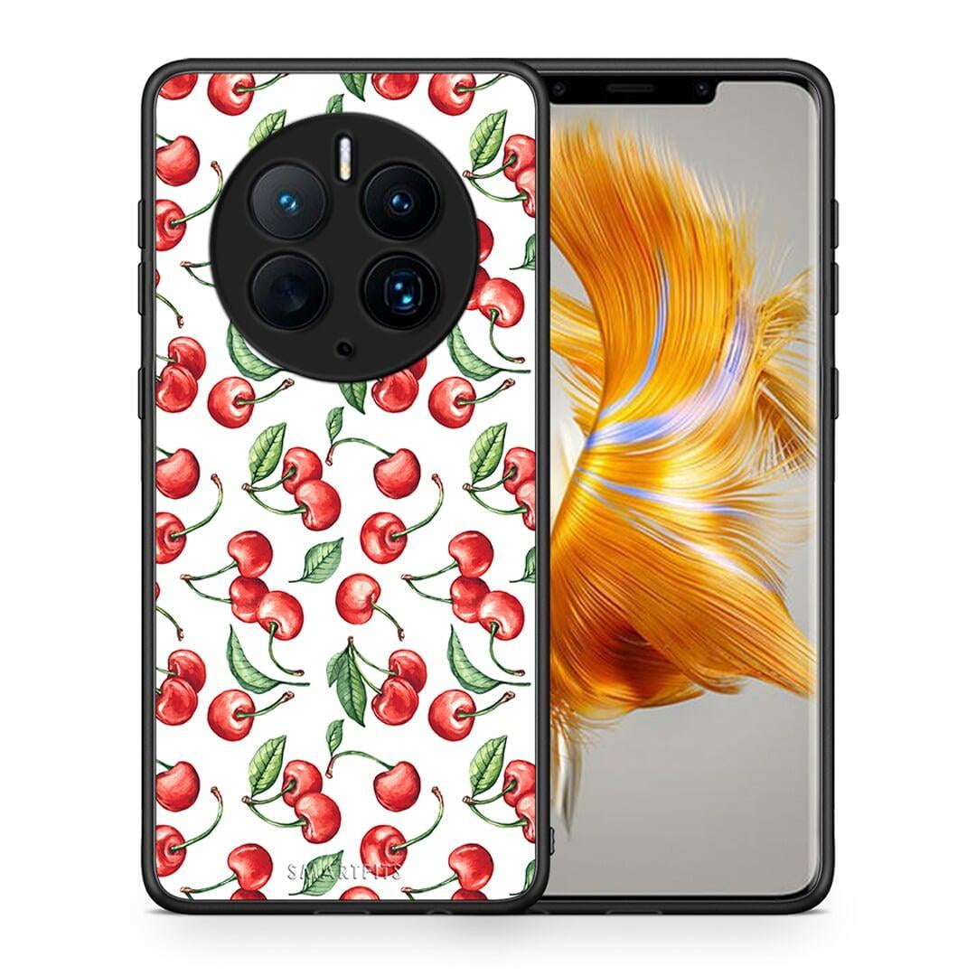 Θήκη Huawei Mate 50 Pro Cherry Summer από τη Smartfits με σχέδιο στο πίσω μέρος και μαύρο περίβλημα | Huawei Mate 50 Pro Cherry Summer Case with Colorful Back and Black Bezels