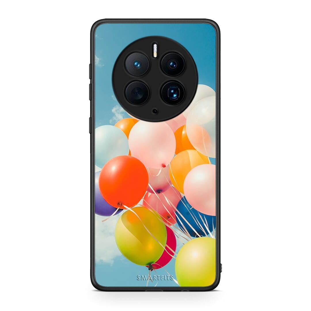 Θήκη Huawei Mate 50 Pro Colorful Balloons από τη Smartfits με σχέδιο στο πίσω μέρος και μαύρο περίβλημα | Huawei Mate 50 Pro Colorful Balloons Case with Colorful Back and Black Bezels