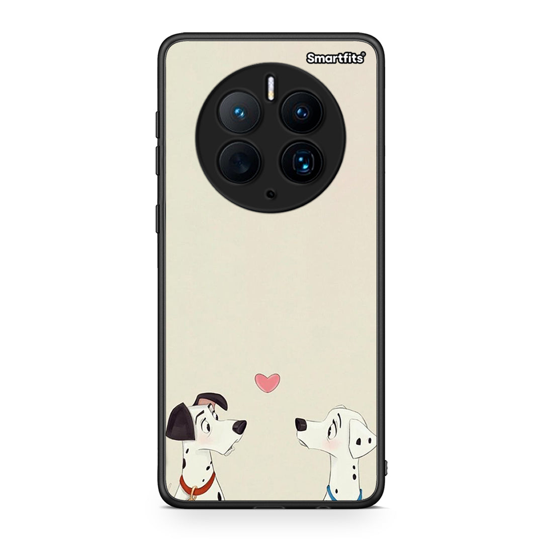 Θήκη Huawei Mate 50 Pro Dalmatians Love από τη Smartfits με σχέδιο στο πίσω μέρος και μαύρο περίβλημα | Huawei Mate 50 Pro Dalmatians Love Case with Colorful Back and Black Bezels