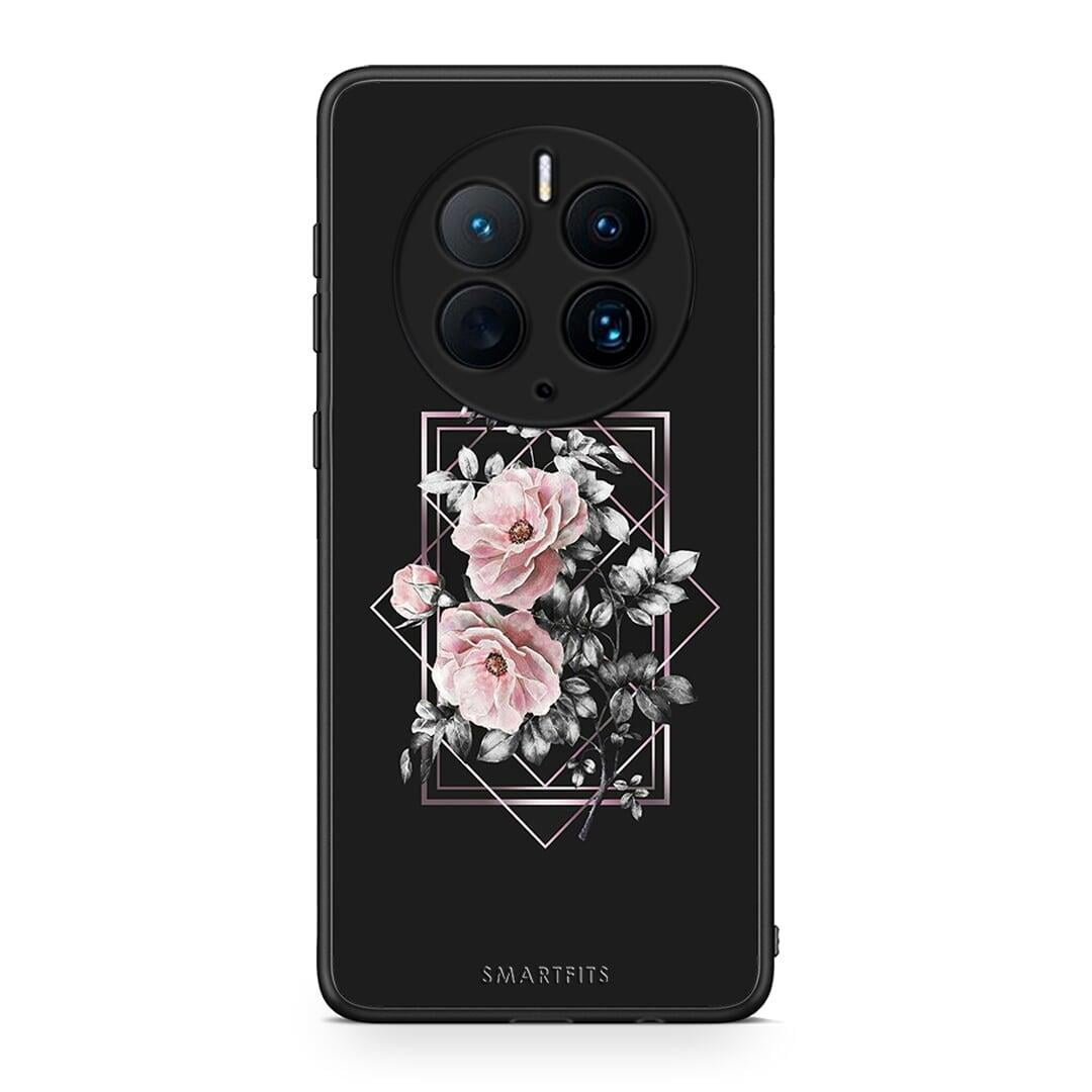 Θήκη Huawei Mate 50 Pro Flower Frame από τη Smartfits με σχέδιο στο πίσω μέρος και μαύρο περίβλημα | Huawei Mate 50 Pro Flower Frame Case with Colorful Back and Black Bezels