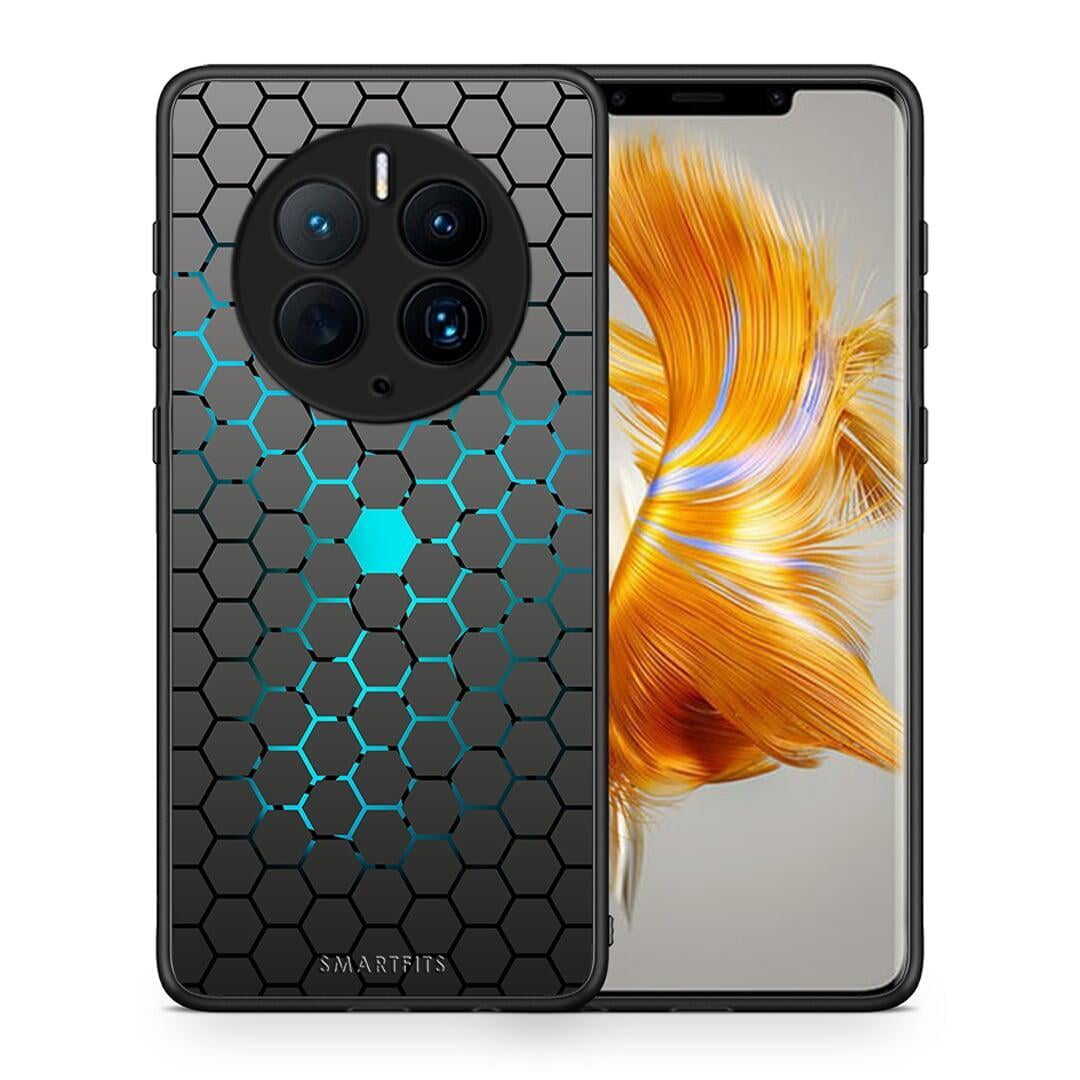 Θήκη Huawei Mate 50 Pro Geometric Hexagonal από τη Smartfits με σχέδιο στο πίσω μέρος και μαύρο περίβλημα | Huawei Mate 50 Pro Geometric Hexagonal Case with Colorful Back and Black Bezels