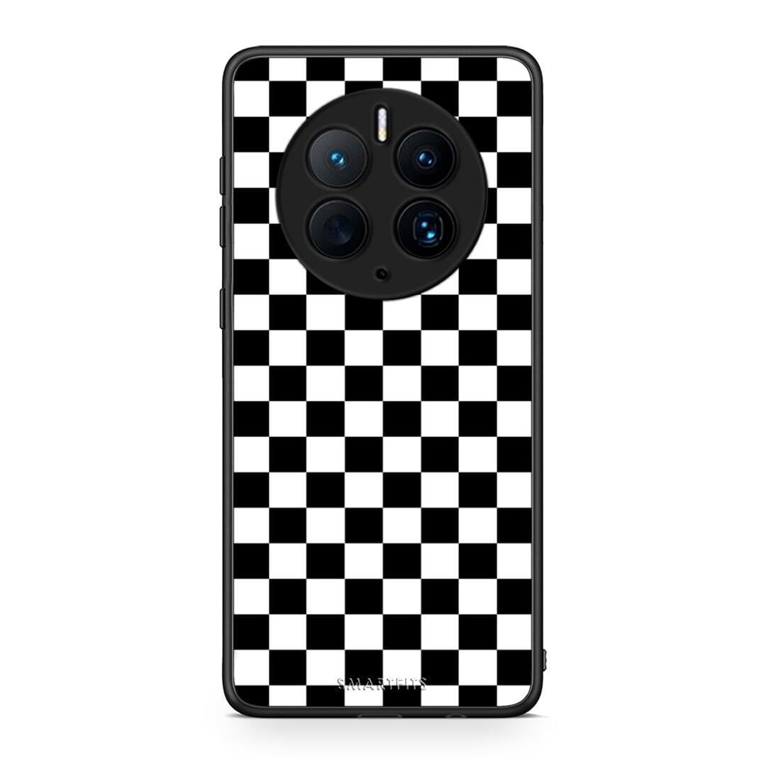 Θήκη Huawei Mate 50 Pro Geometric Squares από τη Smartfits με σχέδιο στο πίσω μέρος και μαύρο περίβλημα | Huawei Mate 50 Pro Geometric Squares Case with Colorful Back and Black Bezels