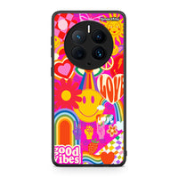 Thumbnail for Θήκη Huawei Mate 50 Pro Hippie Love από τη Smartfits με σχέδιο στο πίσω μέρος και μαύρο περίβλημα | Huawei Mate 50 Pro Hippie Love Case with Colorful Back and Black Bezels