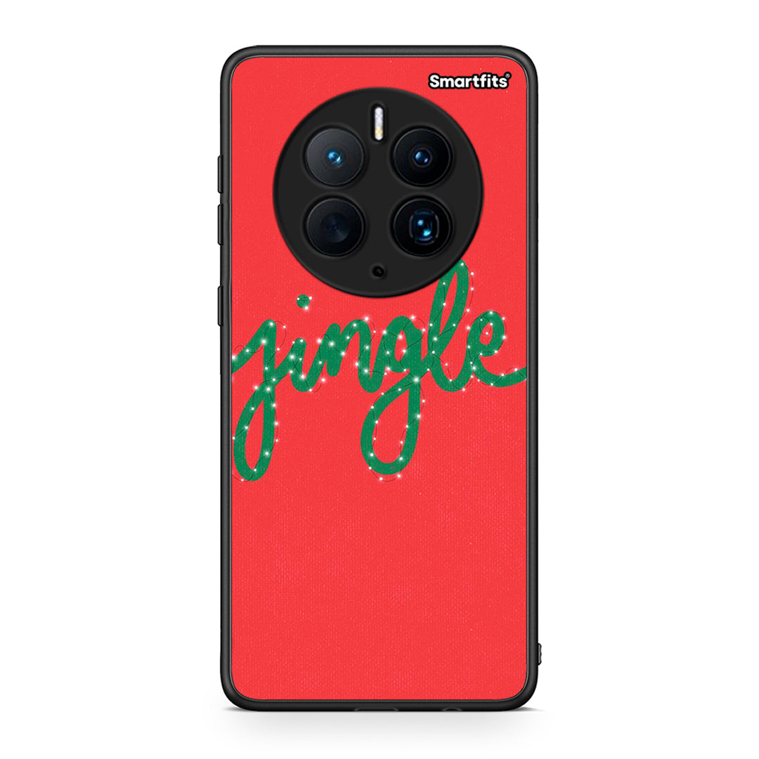 Θήκη Huawei Mate 50 Pro Jingle Xmas από τη Smartfits με σχέδιο στο πίσω μέρος και μαύρο περίβλημα | Huawei Mate 50 Pro Jingle Xmas Case with Colorful Back and Black Bezels