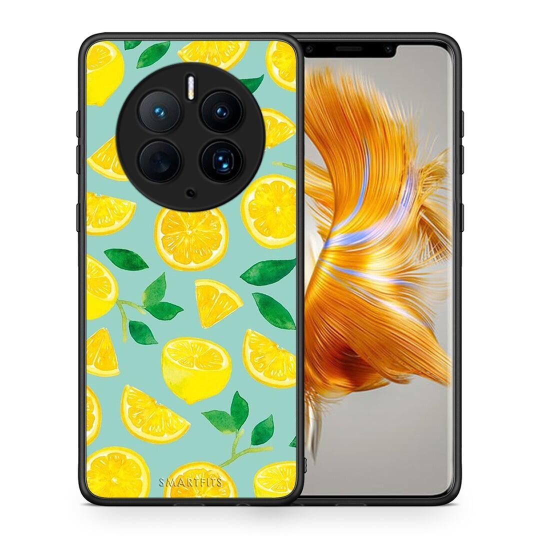 Θήκη Huawei Mate 50 Pro Lemons από τη Smartfits με σχέδιο στο πίσω μέρος και μαύρο περίβλημα | Huawei Mate 50 Pro Lemons Case with Colorful Back and Black Bezels
