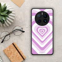 Thumbnail for Θήκη Huawei Mate 50 Pro Lilac Hearts από τη Smartfits με σχέδιο στο πίσω μέρος και μαύρο περίβλημα | Huawei Mate 50 Pro Lilac Hearts Case with Colorful Back and Black Bezels
