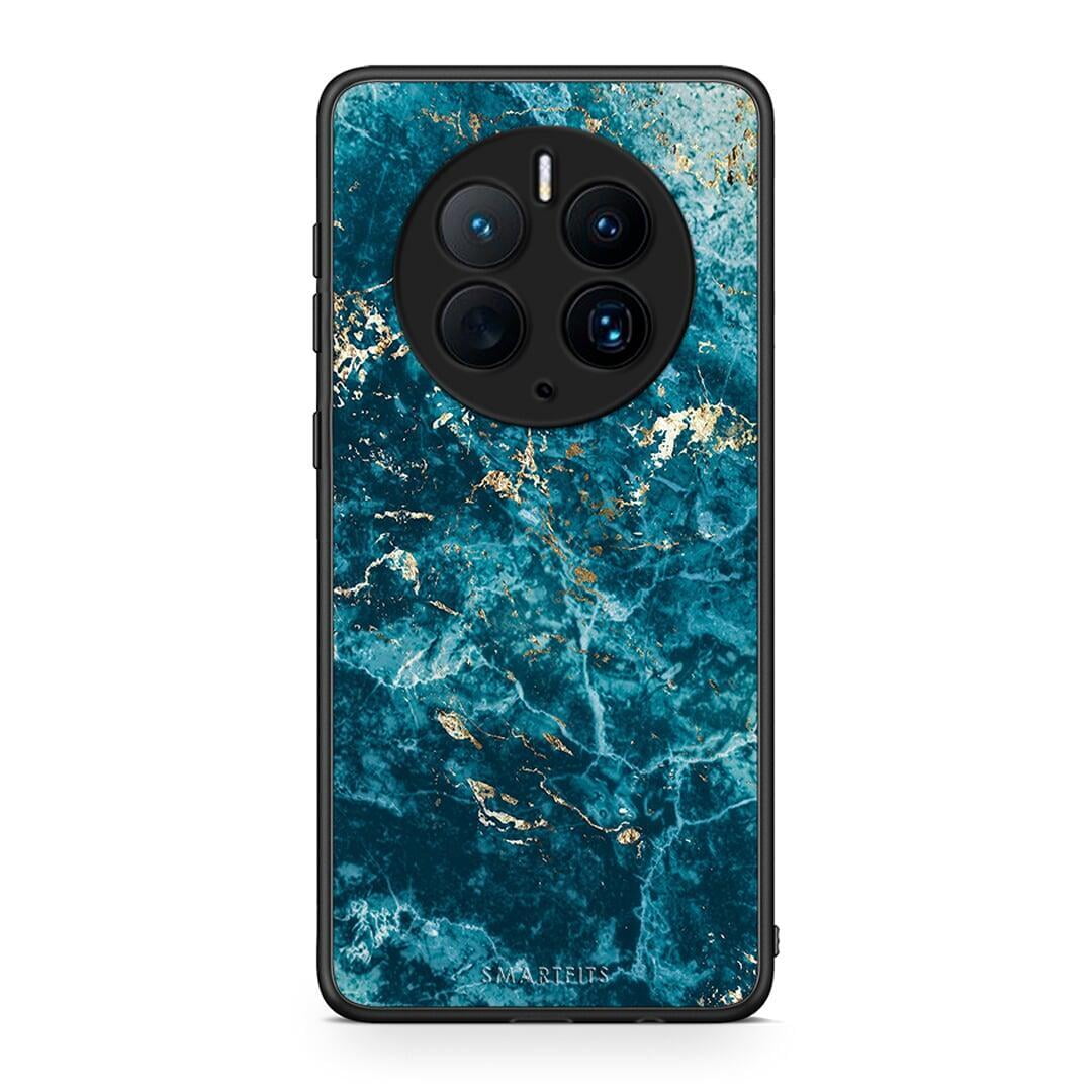 Θήκη Huawei Mate 50 Pro Marble Blue από τη Smartfits με σχέδιο στο πίσω μέρος και μαύρο περίβλημα | Huawei Mate 50 Pro Marble Blue Case with Colorful Back and Black Bezels