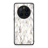 Thumbnail for Θήκη Huawei Mate 50 Pro Marble Gold Geometric από τη Smartfits με σχέδιο στο πίσω μέρος και μαύρο περίβλημα | Huawei Mate 50 Pro Marble Gold Geometric Case with Colorful Back and Black Bezels