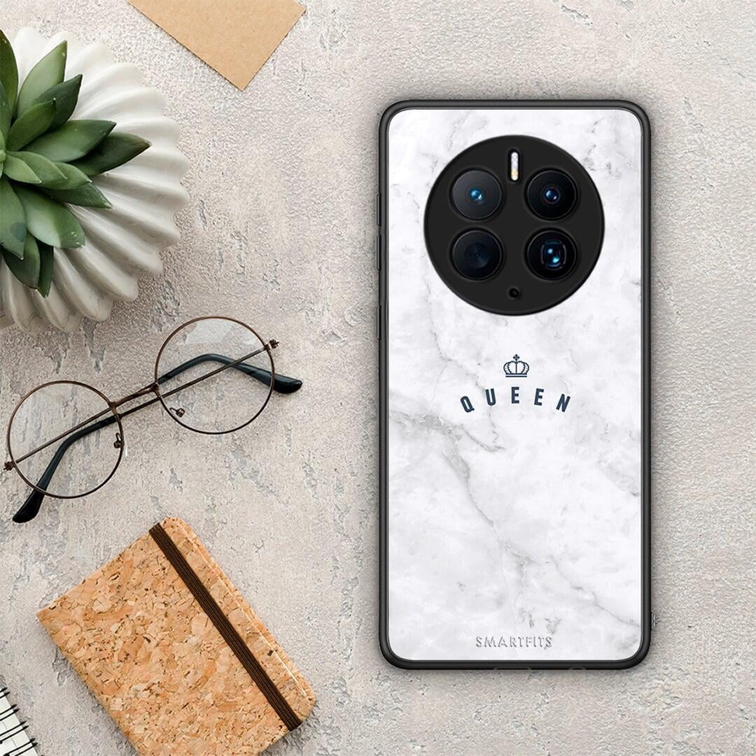 Θήκη Huawei Mate 50 Pro Marble Queen από τη Smartfits με σχέδιο στο πίσω μέρος και μαύρο περίβλημα | Huawei Mate 50 Pro Marble Queen Case with Colorful Back and Black Bezels