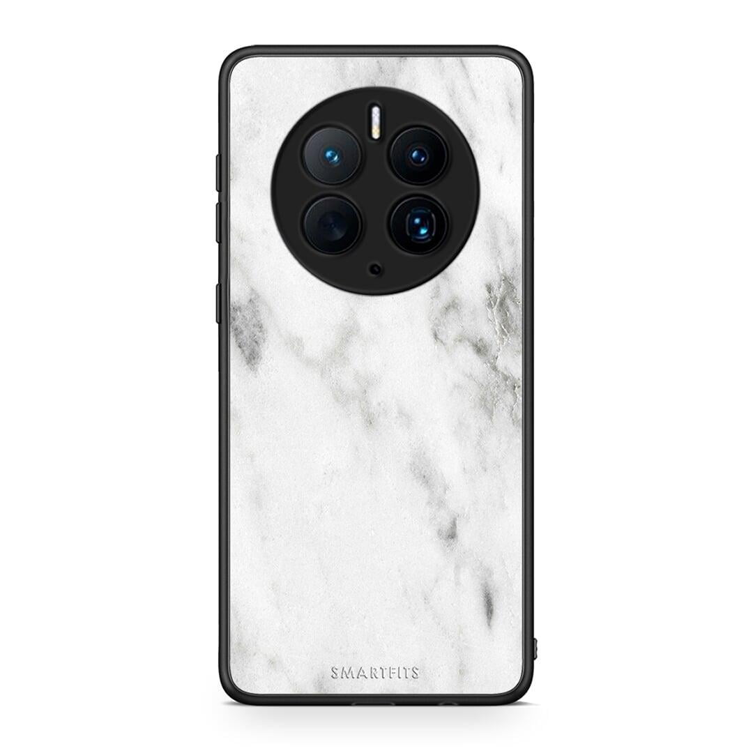 Θήκη Huawei Mate 50 Pro Marble White από τη Smartfits με σχέδιο στο πίσω μέρος και μαύρο περίβλημα | Huawei Mate 50 Pro Marble White Case with Colorful Back and Black Bezels