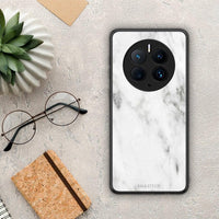 Thumbnail for Θήκη Huawei Mate 50 Pro Marble White από τη Smartfits με σχέδιο στο πίσω μέρος και μαύρο περίβλημα | Huawei Mate 50 Pro Marble White Case with Colorful Back and Black Bezels