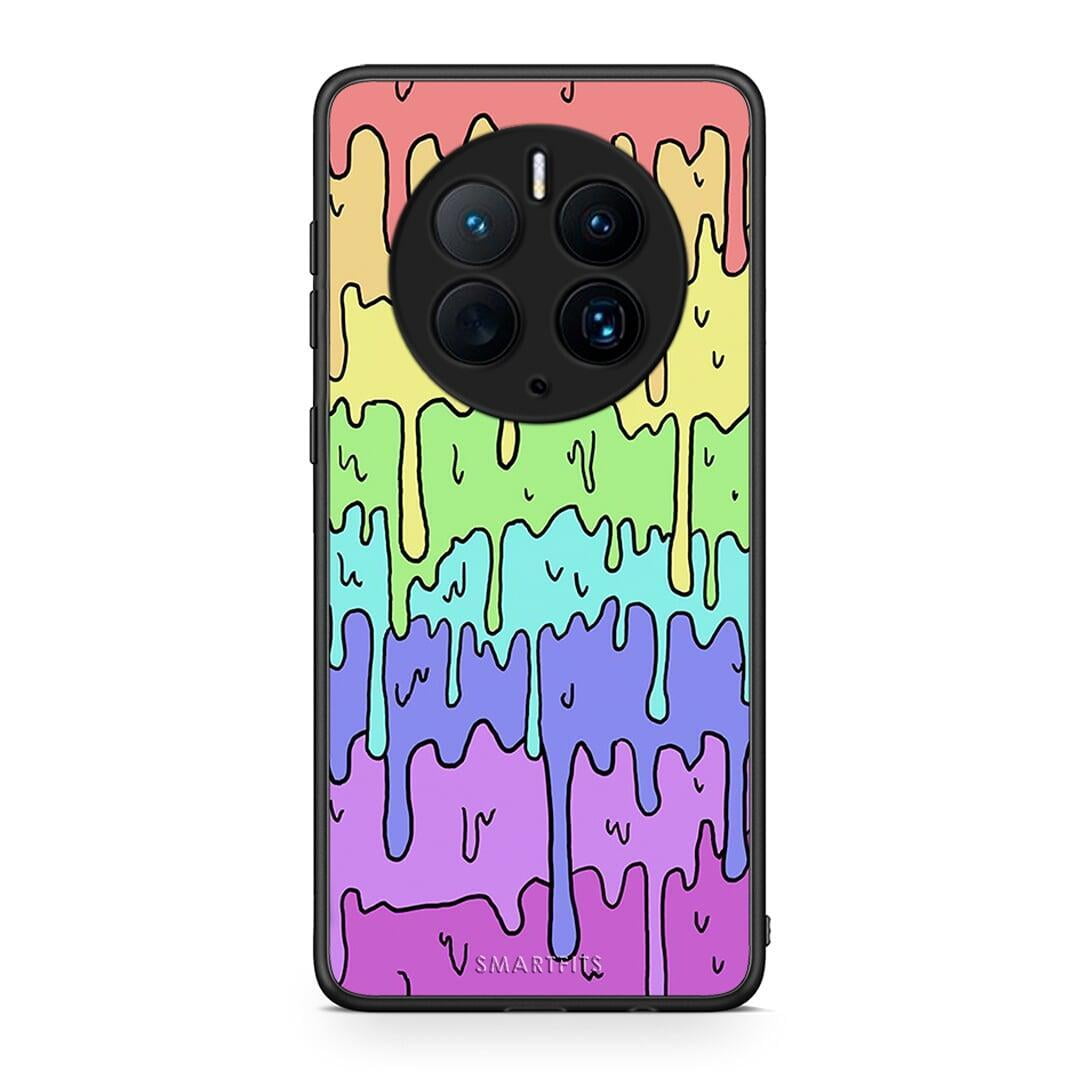 Θήκη Huawei Mate 50 Pro Melting Rainbow από τη Smartfits με σχέδιο στο πίσω μέρος και μαύρο περίβλημα | Huawei Mate 50 Pro Melting Rainbow Case with Colorful Back and Black Bezels