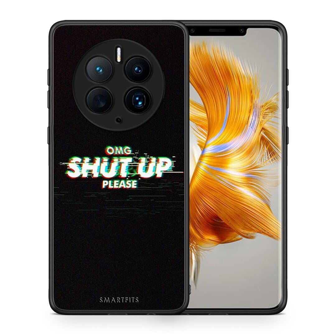 Θήκη Huawei Mate 50 Pro OMG ShutUp από τη Smartfits με σχέδιο στο πίσω μέρος και μαύρο περίβλημα | Huawei Mate 50 Pro OMG ShutUp Case with Colorful Back and Black Bezels