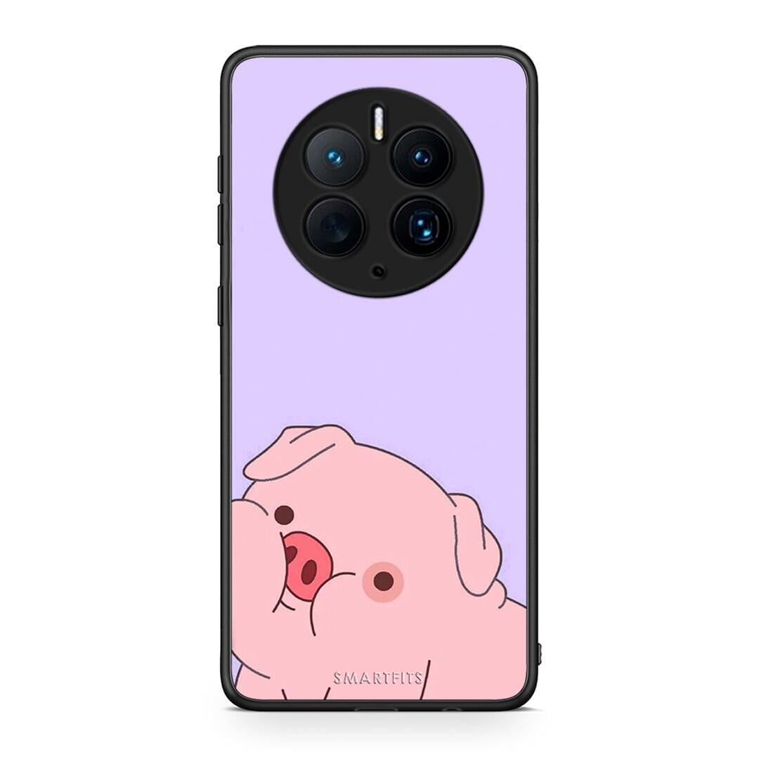 Θήκη Huawei Mate 50 Pro Pig Love 2 από τη Smartfits με σχέδιο στο πίσω μέρος και μαύρο περίβλημα | Huawei Mate 50 Pro Pig Love 2 Case with Colorful Back and Black Bezels