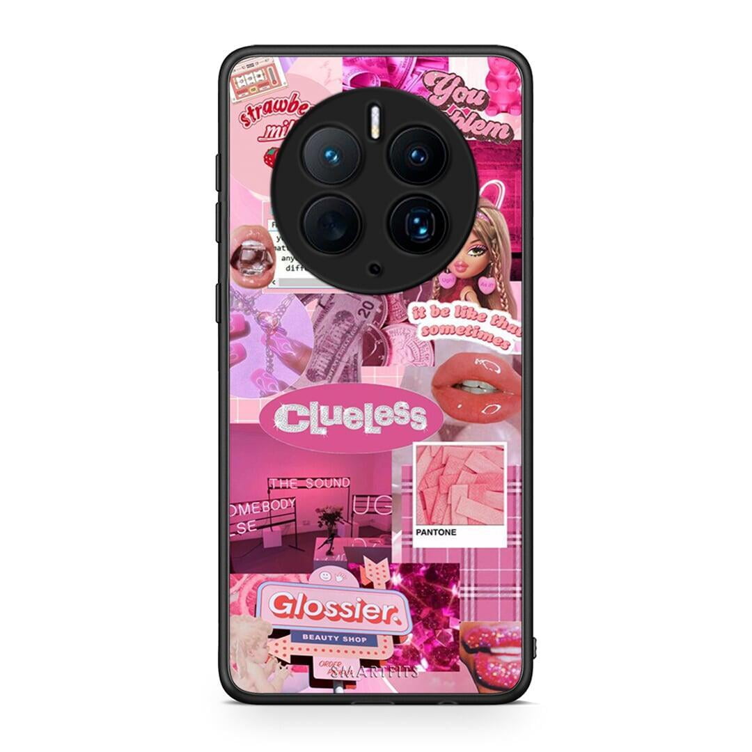 Θήκη Huawei Mate 50 Pro Pink Love από τη Smartfits με σχέδιο στο πίσω μέρος και μαύρο περίβλημα | Huawei Mate 50 Pro Pink Love Case with Colorful Back and Black Bezels