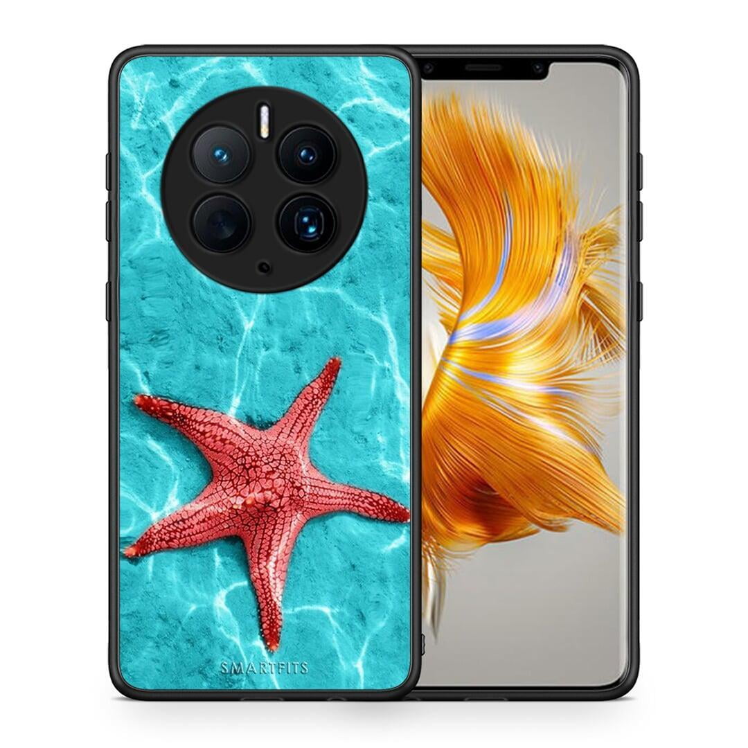 Θήκη Huawei Mate 50 Pro Red Starfish από τη Smartfits με σχέδιο στο πίσω μέρος και μαύρο περίβλημα | Huawei Mate 50 Pro Red Starfish Case with Colorful Back and Black Bezels