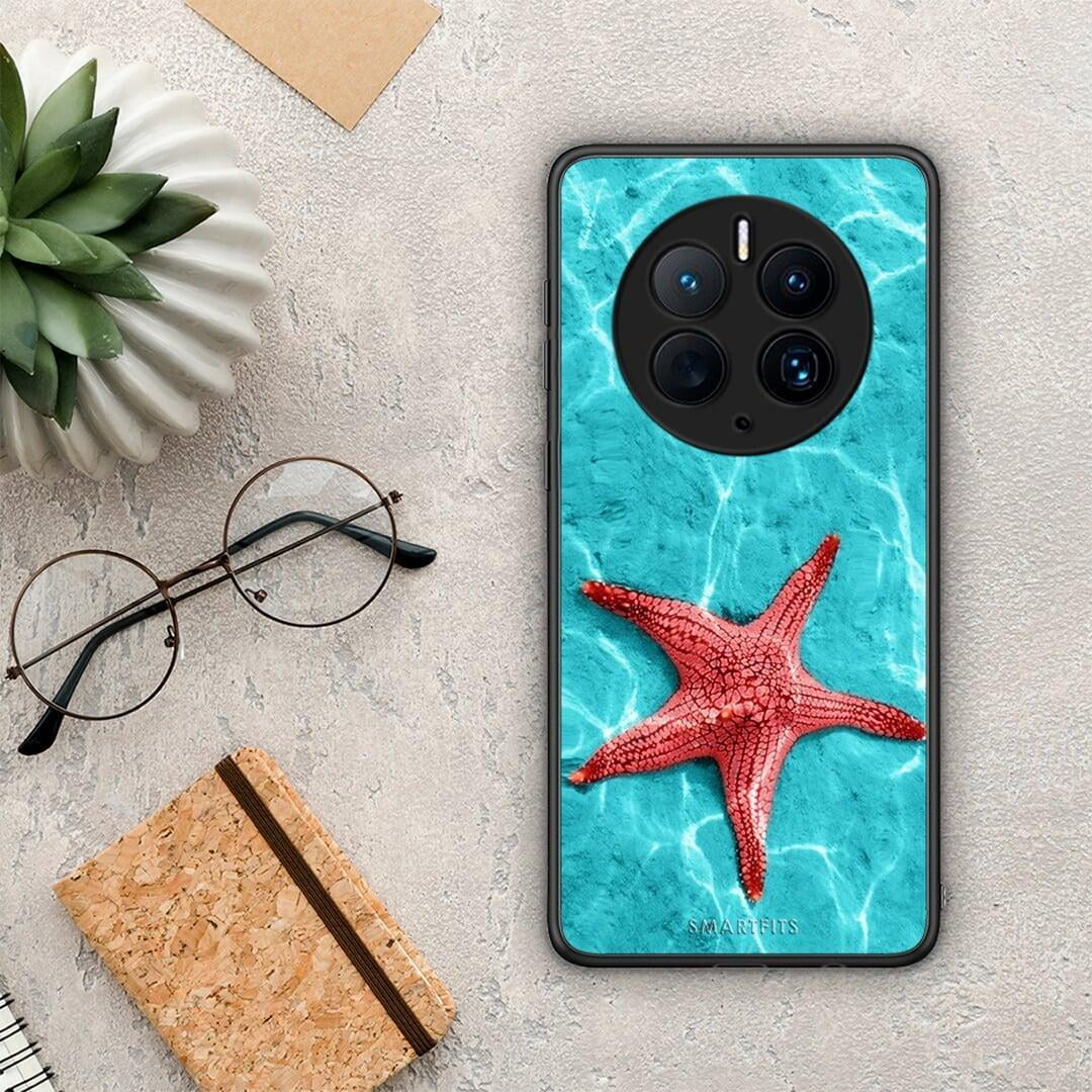 Θήκη Huawei Mate 50 Pro Red Starfish από τη Smartfits με σχέδιο στο πίσω μέρος και μαύρο περίβλημα | Huawei Mate 50 Pro Red Starfish Case with Colorful Back and Black Bezels