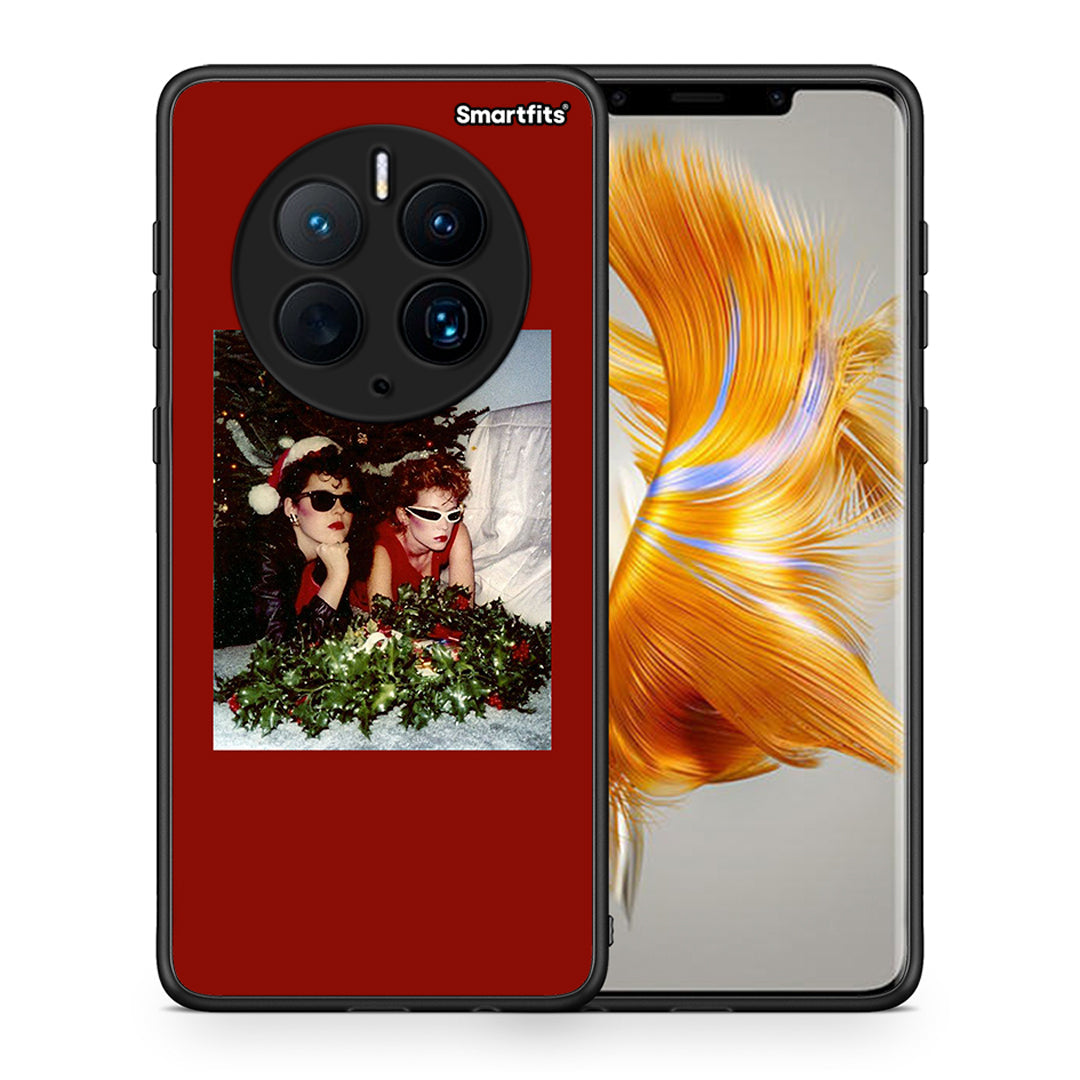 Θήκη Huawei Mate 50 Pro Waiting For Xmas από τη Smartfits με σχέδιο στο πίσω μέρος και μαύρο περίβλημα | Huawei Mate 50 Pro Waiting For Xmas Case with Colorful Back and Black Bezels