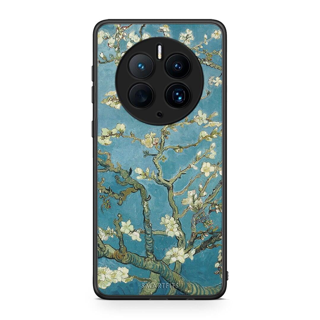 Θήκη Huawei Mate 50 Pro White Blossoms από τη Smartfits με σχέδιο στο πίσω μέρος και μαύρο περίβλημα | Huawei Mate 50 Pro White Blossoms Case with Colorful Back and Black Bezels