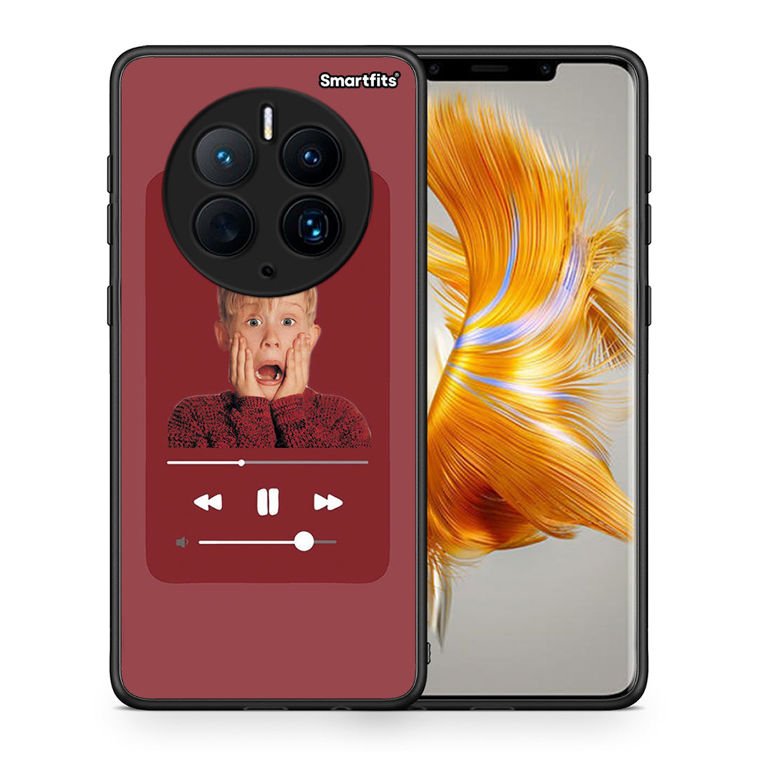 Θήκη Huawei Mate 50 Pro Xmas Alone Music από τη Smartfits με σχέδιο στο πίσω μέρος και μαύρο περίβλημα | Huawei Mate 50 Pro Xmas Alone Music Case with Colorful Back and Black Bezels