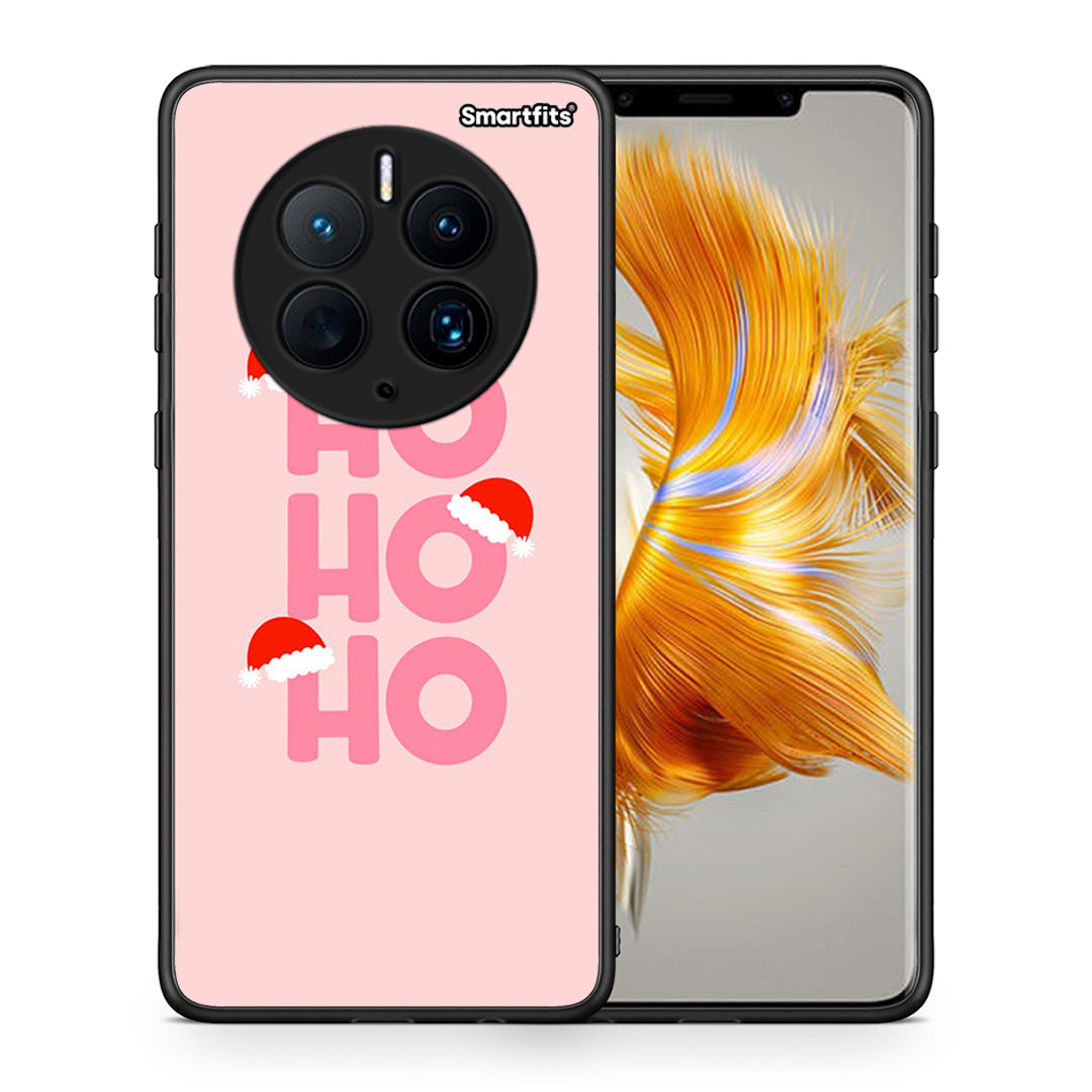 Θήκη Huawei Mate 50 Pro Xmas Ho Ho Ho από τη Smartfits με σχέδιο στο πίσω μέρος και μαύρο περίβλημα | Huawei Mate 50 Pro Xmas Ho Ho Ho Case with Colorful Back and Black Bezels