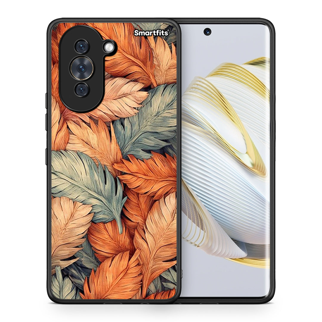 Θήκη Huawei Nova 10 Autumn Leaves από τη Smartfits με σχέδιο στο πίσω μέρος και μαύρο περίβλημα | Huawei Nova 10 Autumn Leaves case with colorful back and black bezels